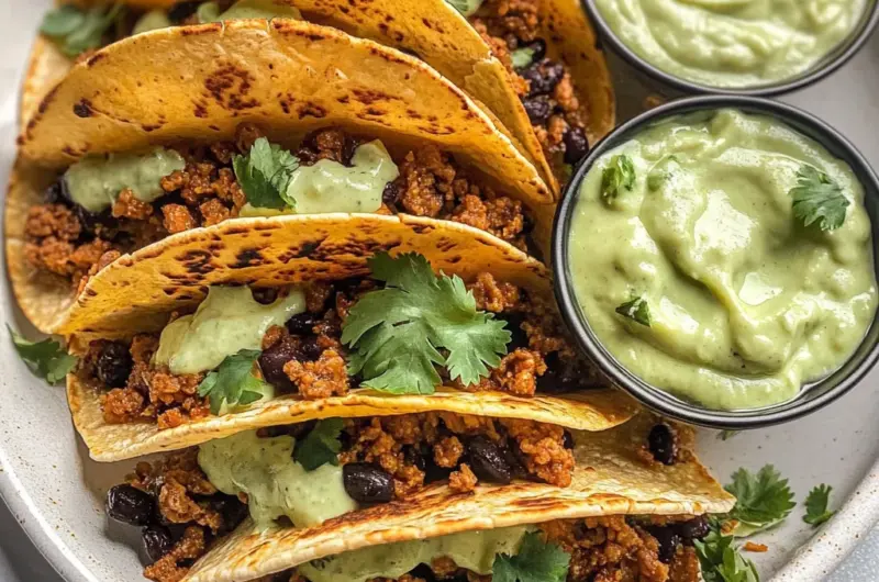 Baked Ground Turkey + Black Bean Tacos