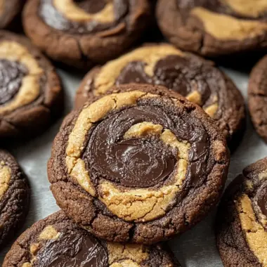 Chocolate Peanut Butter Swirl Cookies