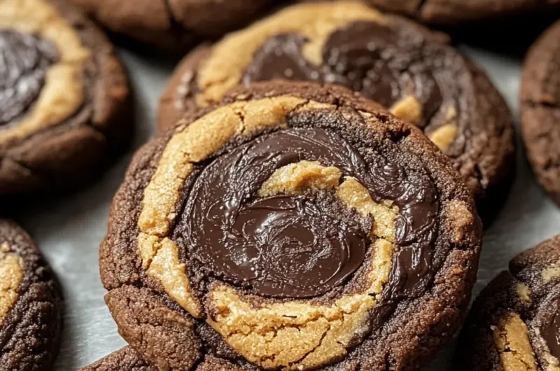 Chocolate Peanut Butter Swirl Cookies