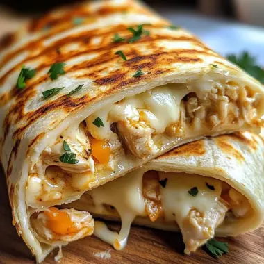 Low Carb Cheesy Garlic Chicken Wraps