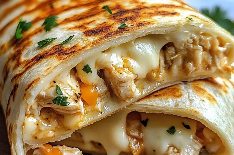 Low Carb Cheesy Garlic Chicken Wraps