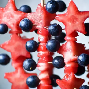 Patriotic Fruit Kabobs