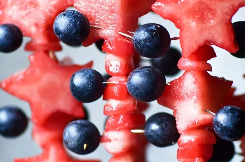 Patriotic Fruit Kabobs