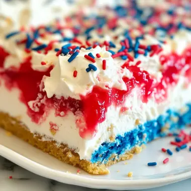 Patriotic Red, White, & Blue Poke Cake