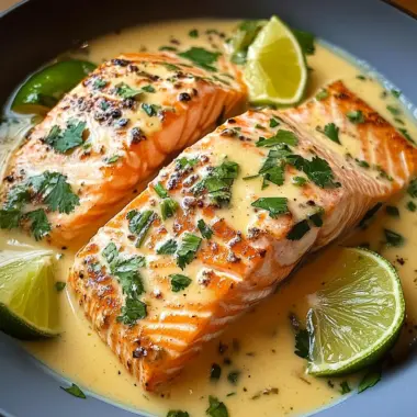 Poached Salmon in Coconut Lime Sauce