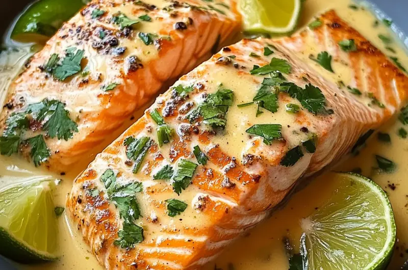 Poached Salmon in Coconut Lime Sauce