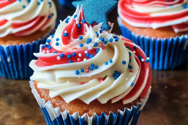 Red White and Blue Patriotic Cupcakes