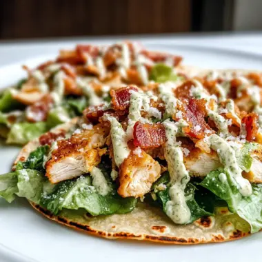 Smash Chicken Caesar Tacos