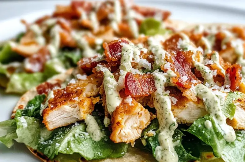Smash Chicken Caesar Tacos