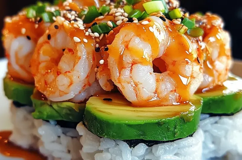Spicy Shrimp Sushi Stacks