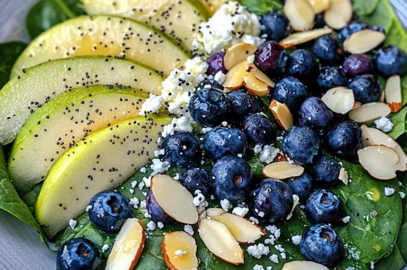 Blueberry Spinach Salad & Homemade Orange Poppy Seed Dressing