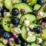 Cucumber Salad with Blueberries and Feta Cheese