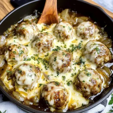 French Onion Chicken Meatballs