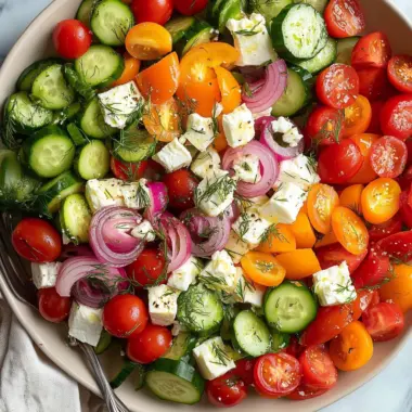 Mediterranean Chopped Salad with Pickled Red Onion and Feta