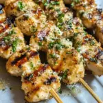 Ranch Garlic Parmesan Chicken Skewers