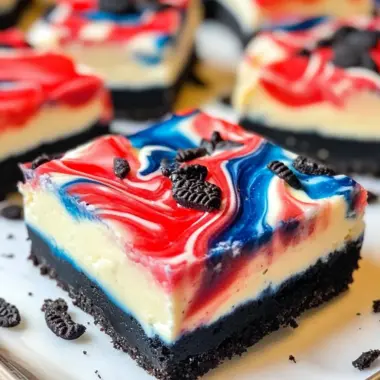 Red White and Blue Cheesecake Bars Recipe