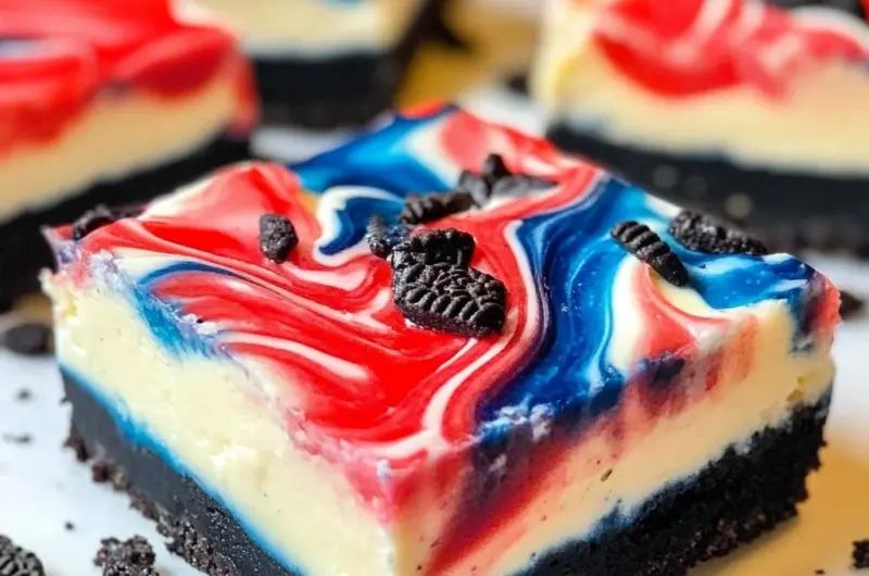 Red White and Blue Cheesecake Bars Recipe