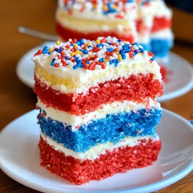 Red, White, and Blue Mini Cakes