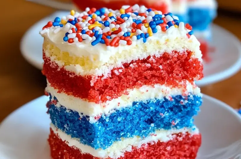 Red, White, and Blue Mini Cakes