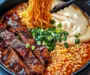 Spicy Korean Ramen with Grilled Beef & Creamy Sauce