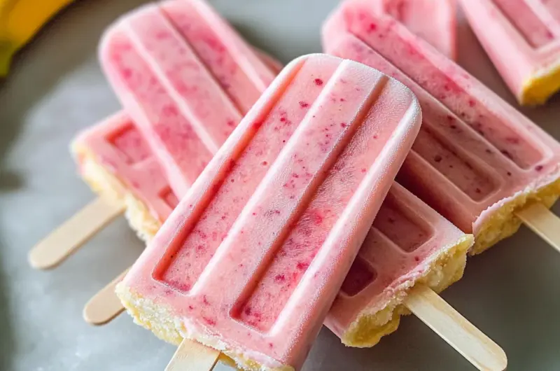 Strawberry Banana Popsicles