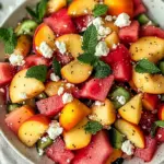 Watermelon Peach Feta Salad