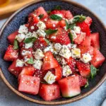 Watermelon Salad With Strawberries & Honey Lime Dressing