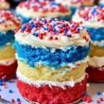 Red, White, and Blue Mini Cakes