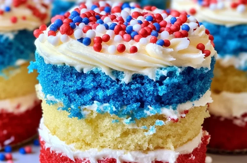 Red, White, and Blue Mini Cakes