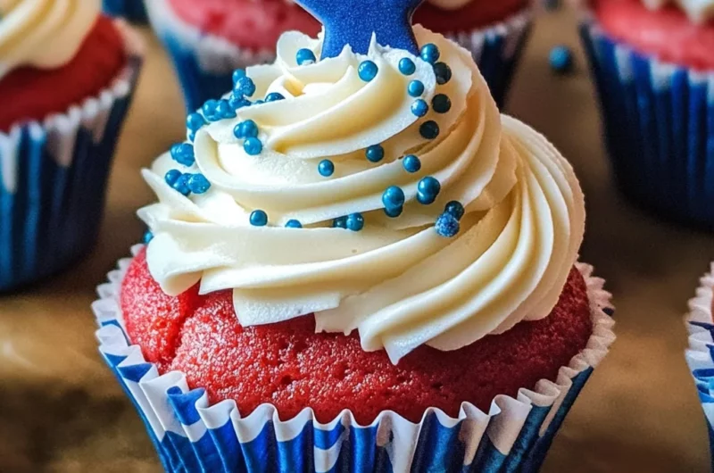 Red White and Blue Patriotic Cupcakes