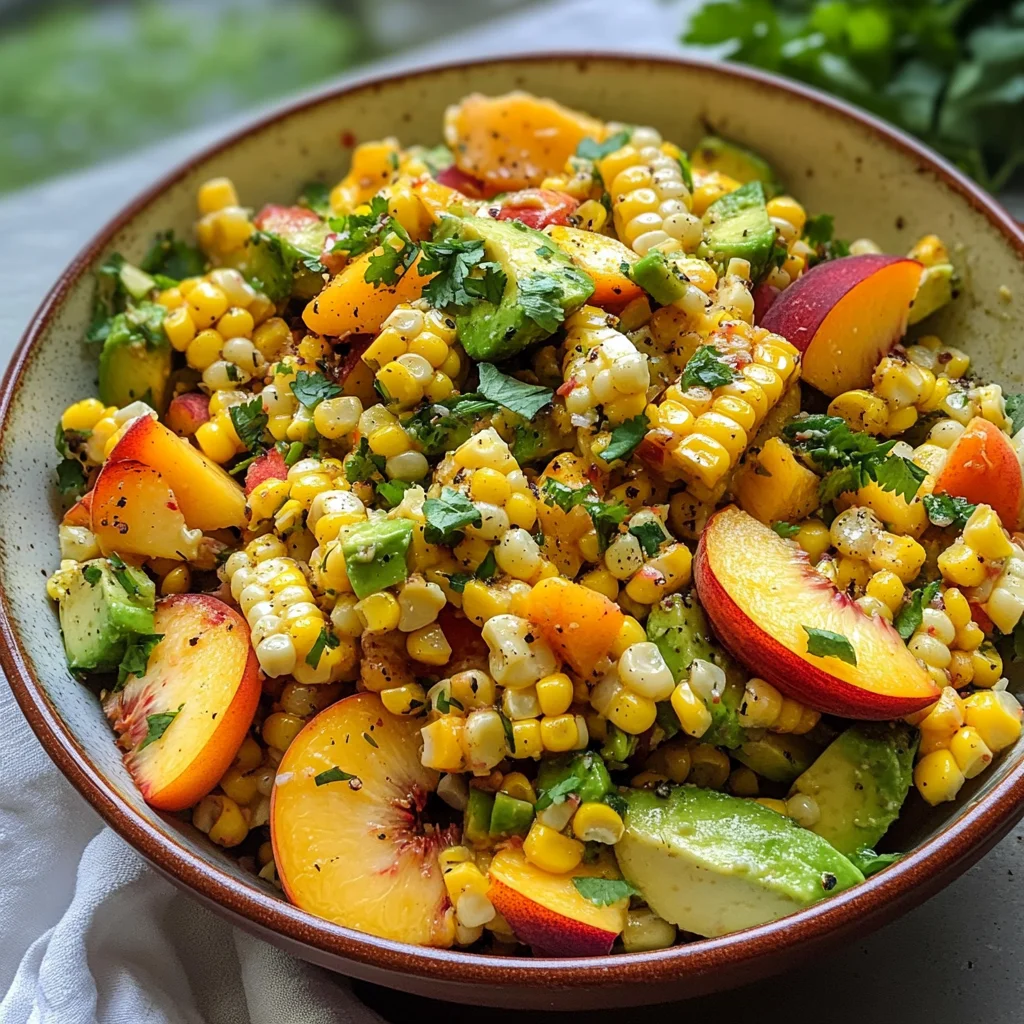 Sweet Corn Salad with Peaches