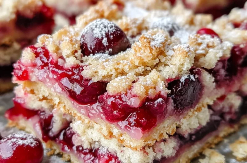 Almond Cherry Streusel Bars