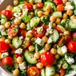 Easy Chickpea Cucumber Salad with Feta and Tomatoes