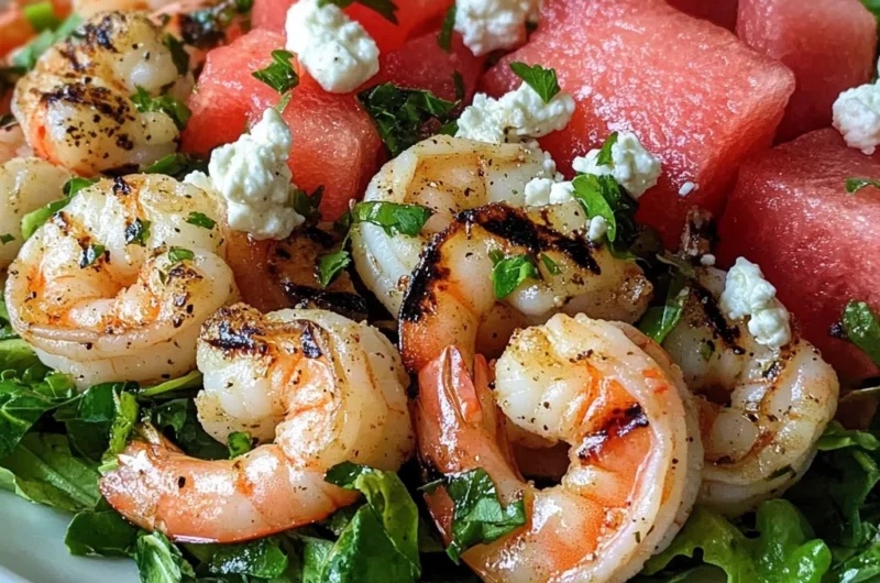 Grilled Shrimp and Watermelon Chopped Salad