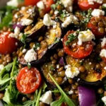Roasted Eggplant Lentil Salad (Aubergine Salad)