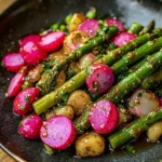 Roasted Asparagus and Radishes with Mustard Vinaigrette