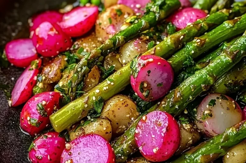 Roasted Asparagus and Radishes with Mustard Vinaigrette