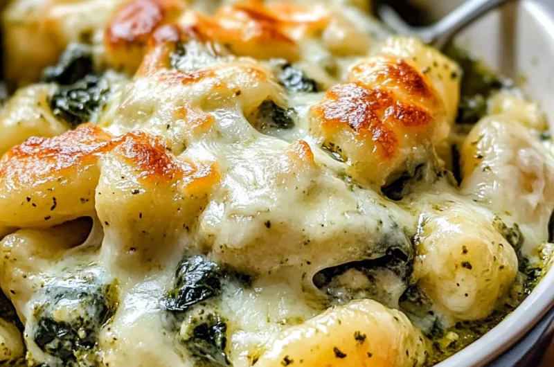 Creamy Pesto Gnocchi with Spinach and Artichokes