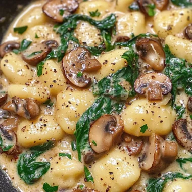 Creamy Spinach and Mushroom Gnocchi (One-Pan, 20 Minutes)