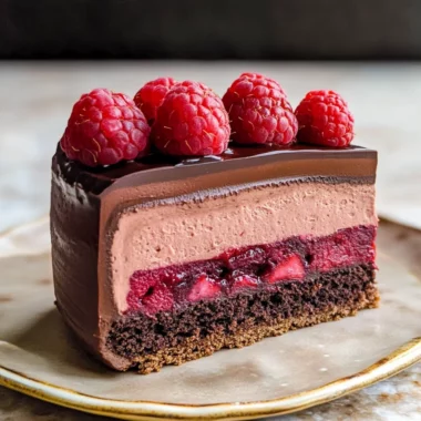Dark Chocolate Raspberry Mousse Cake