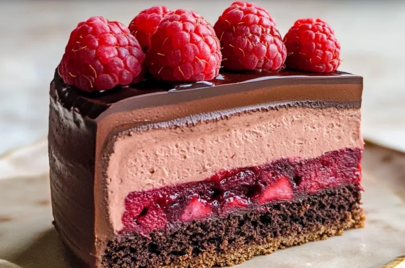 Dark Chocolate Raspberry Mousse Cake