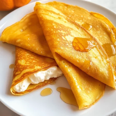 Pumpkin Crepes with Maple Cream Cheese Filling