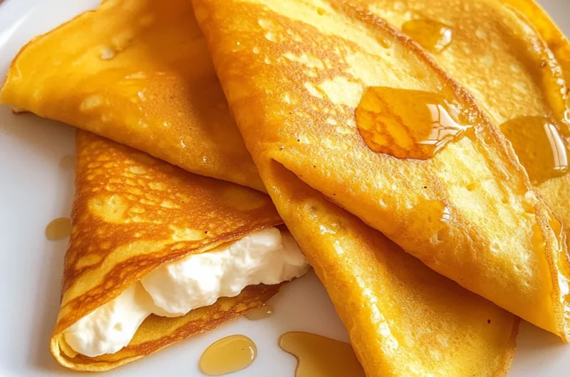 Pumpkin Crepes with Maple Cream Cheese Filling