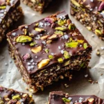 Salted Dark Chocolate Pistachio Quinoa Crunch Bars