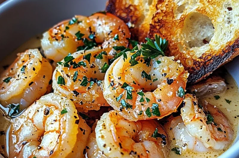 Shrimp Scampi Bowls with Garlic Bread