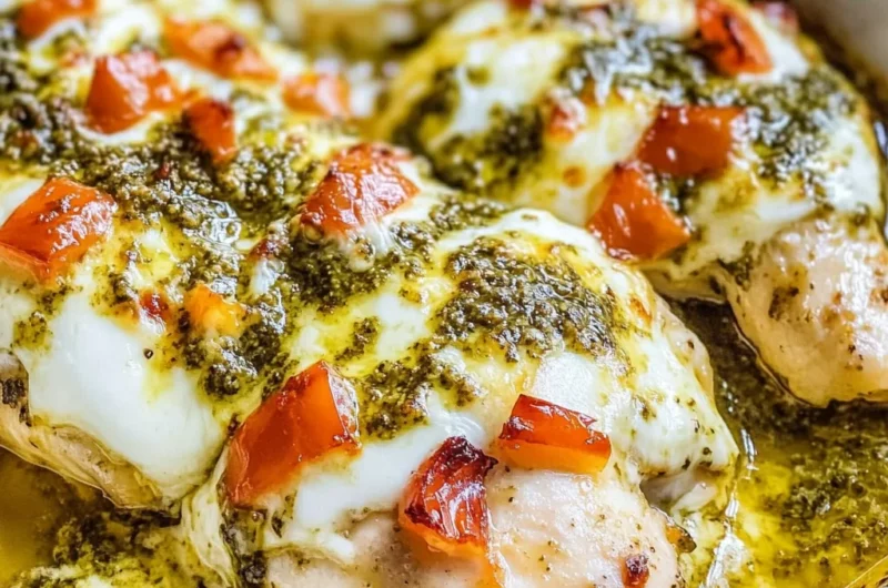 Cheesy Pesto Baked Chicken