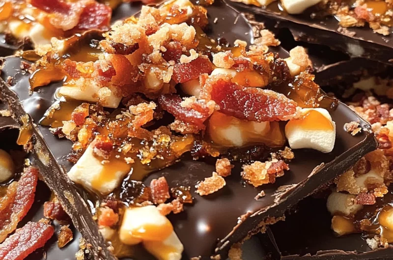 Chocolate, Caramel, Marshmallow, Whiskey & Bacon Bark