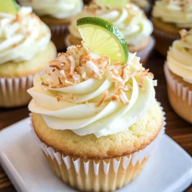 Coconut Cupcakes with Lime Buttercream Frosting