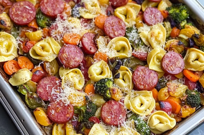 Easy Sheet Pan Tortellini and Kielbasa