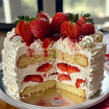 Fluffy and Moist Strawberry Cream Cake